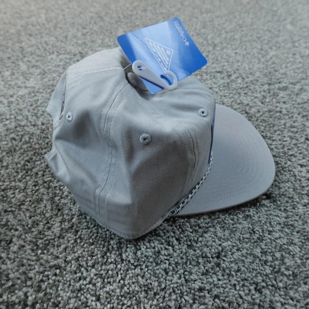NEW Columbia PFG‎ Hat Cap Mens One Size Gray Adjustable Snap Back Rope Fishing